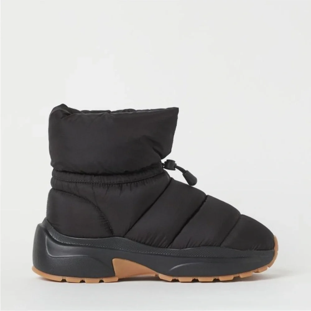 H&M Black Puffer Padded Ankle Boots 38 (7.5)